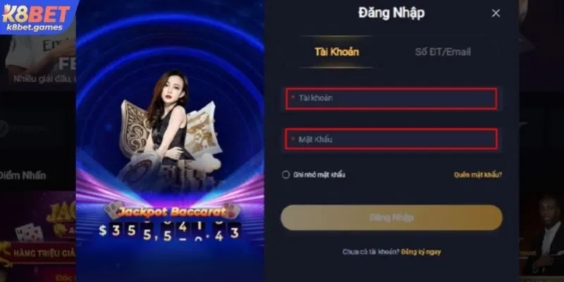 Quy trình đăng nhập tài khoản trên website K8BET nhanh chóng